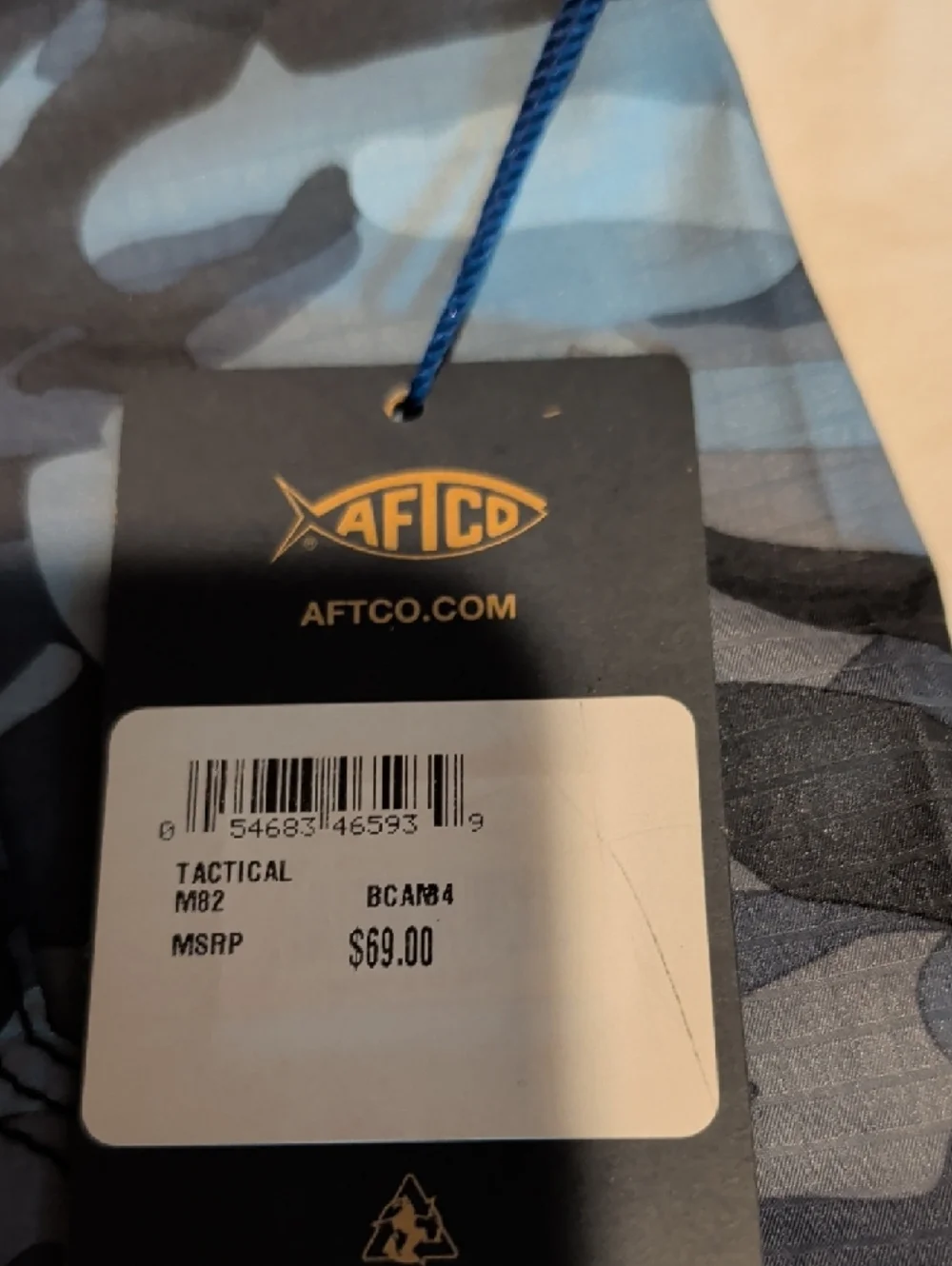 AFTCO Men's Blue & Gray Camo Cargo Shorts - Picture 2 of 3